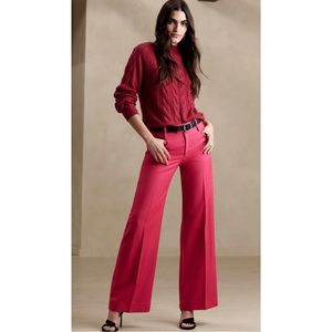 Banana Republic Hot Pink Linen Blend Wide Leg Pant